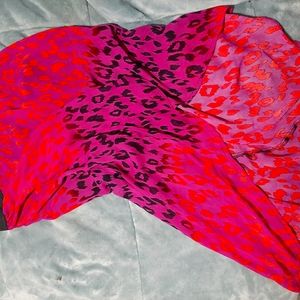 Cheetah print see through mid length skirt